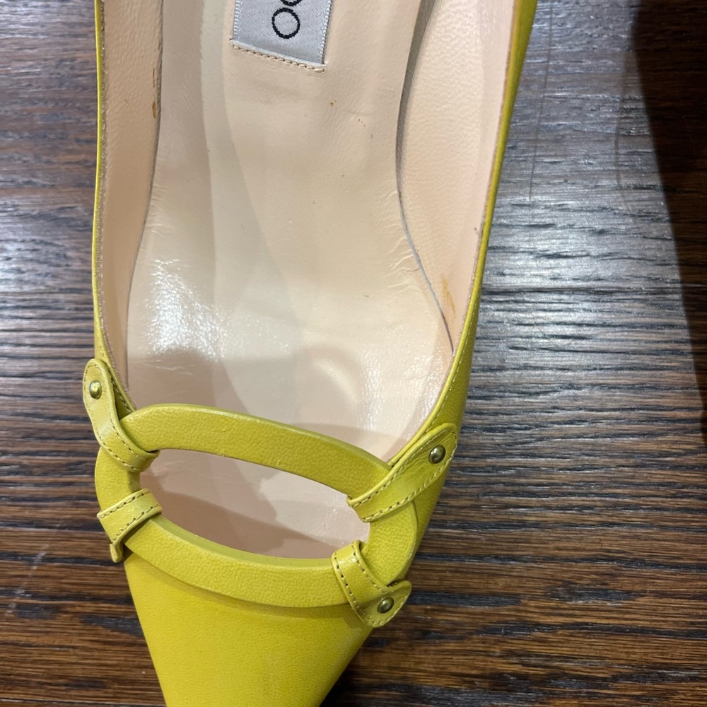 Jimmy Choo Yellow Pointed Heels Size 8 - Picture 3 of 6